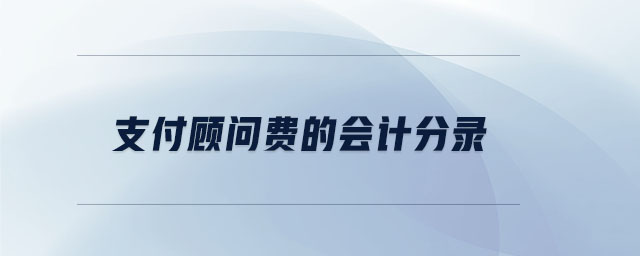 支付顾问费的会计分录处理——财务会计咨询